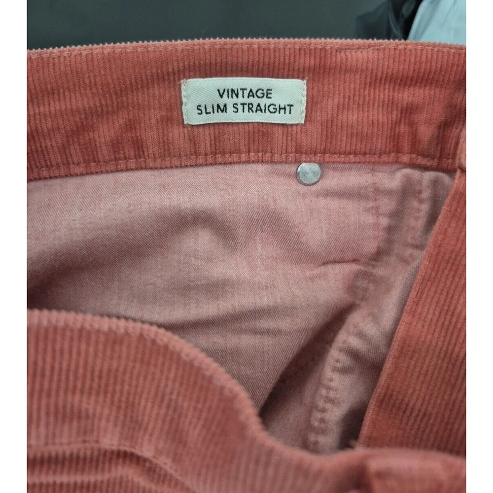 J Crew Pants Mens 34x27Act (T32) Orange‎ Corduroy Preppy Vintage Slim Chino